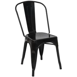 Stuhl MCW-A73, Bistrostuhl Stapelstuhl, Metall Industriedesign stapelbar ~ schwarz