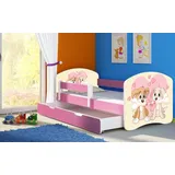 luxusbetten24 Kinderbett Dream, mit verschiedenen Motiven rosa 80 cm x 160 cm