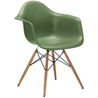 Vitra Stuhl Eames Plastic Armchair DAW 83x63x59 cm forest grün, Gestell:  eichefarbig, Designer Charles & Ray Eames