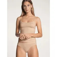 CALIDA Natural Comfort Spaghetti-Top Beige Baumwolle, XX-Small Damen,
