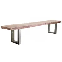 Massivmoebel24 Baumbank Akazie 175x38x45 Natural Stone lackiert FREEFORM #133