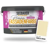 SEEBAUER diy Silikonharz-Fassadenfarbe Beige 5L für Außen (No. 433 Vanilla Cream) Selbstreinigende Fassadenfarbe mit Lotuseffekt - Geeignet für Putz, Mauerwerk und Beton
