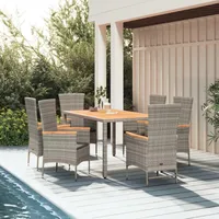 vidaXL Garten-Essgruppe 7-tlg. Grau