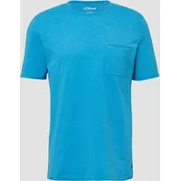 S.Oliver T-Shirt, mit offenen Kanten, blau