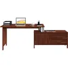 Schreibtisch HOME AFFAIRE Luven, aus Massivholz, braun (dunkelbraun), B:140cm H:76cm T:60cm, Tische, in 2 Breiten, variable Nutzung als Schreibtisch oder Eckschreibtisch