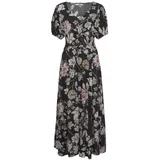 LASCANA Maxikleid Schwarz Blumendruck 42