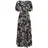 LASCANA Maxikleid Schwarz Blumendruck 42