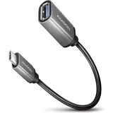 AXAGON USB-C auf USB-A Adapter 0,2 m Grau/Schwarz