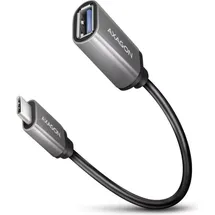 AXAGON USB-C auf USB-A Adapter 0,2 m Grau/Schwarz