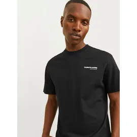 JACK & JONES Rundhalsshirt JCOAERO PRINT TEE SS CREW NECK NOOS schwarz S (48)