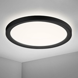 Navaris LED Deckenleuchte mit zusätzlicher Hintergrundbeleuchtung - 12 Watt - 19 x 2,8cm - 4000K - LED Deckenlampe Panel ultra flach rund