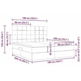 vidaXL Bett mit LED-Lichtleisten Dunkelgrün 180 x 200 cm Samt