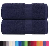 vidaXL Waschhandtücher 2 Stk. Marineblau 30x30 cm 100% Baumwolle