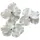 2474U Kunstblüte Orchidee weiß 10 cm 3er-Set, naturgetreue Seidenblüte
