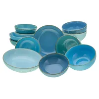 CreaTable Nature Collection AQUA blau Steinzeug, spülmaschinen- und mikrowellengeeignet,
