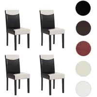 Mendler 4er-Set Esszimmerstuhl Stuhl Küchenstuhl Littau ~ Kunstleder, schwarz-weiß,