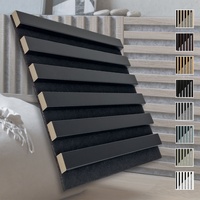 MARBET DESIGN Akustikpaneele Akustikquadrate 30x30cm Wandverkleidung Holz - (1 Paneel, schwarz - schwarz matt) Lamellenverkleidung Holzwand natur