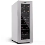 Klarstein Freistehender Weinkühlschrank 2 Zonen, Getränkekühlschrank Klein, Kleiner Weinschrank, Wein-Kühlschrank Klein mit Glastür, Indoor/Outdoor Flaschenkühlschrank, Wine Fridge, 18 Flaschen