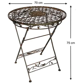 DanDiBo Ambiente DanDiBo Sitzgruppe Eisen Garten Antik Bistroset AVIS Bistrotisch mit 2 Stühlen klappbar Metall Gartentisch