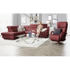 HIMOLLA Ecksofa Leder 9707 ¦ rot ¦ Maße (cm): B: 275 H: 84 T: 245.0