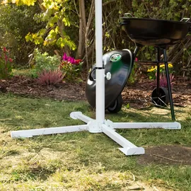 Relaxdays Plattenständer Sonnenschirm, weiß