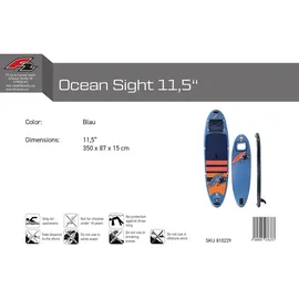 F2 SUP Board Stand Up Paddle Board Ocean Sight 354 x 11,6 x 12 cm Blau