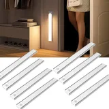 8 Stück-20cm, LED Unterbauleuchte, Schrankleuchte mit Bewegungssensor, Magnetische Lichtleiste Schranklicht mit USB Ladefunktion, weißes Licht