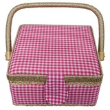 maDDma Nähkästchen 1 Nähkästchen mit Tragegriff 19x19x11cm Nähkorb Nähkoffer Nähzubehör rosa