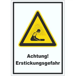 Achtung Erstickungsgefahr Aufkleber A5 (148x210mm)