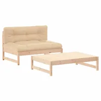 vidaXL 2-tlg Garten-Lounge-Set mit Kissen Massivholz Modell 1
