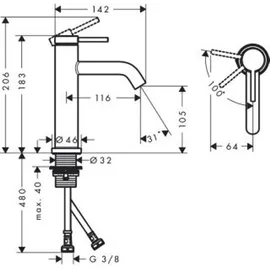 Hansgrohe Tecturis S Einhandmischer Chrom