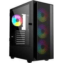 Gembird Fornax 4000 ARGB-Gaming-ATX-Computergehäuse, Midi-Tower, Hintergrundbeleuchtung, Schwarz