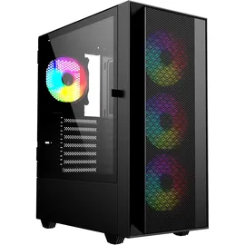 Gembird Fornax 4000 ARGB-Gaming-ATX-Computergehäuse, Midi-Tower, Hintergrundbeleuchtung, Schwarz