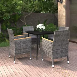 vidaXL Garten-Essgruppe 5-tlg. Grau