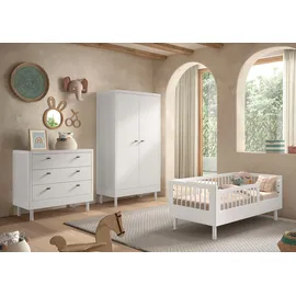 58 aufm Kessel Kinderbett Keeley 70 x 140 cm Buche massiv lackiert weiß