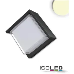 LED Wandleuchte eckig, 6W, IP54, sandschwarz, warmweiß