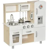 Homcom Spielküche Küchenspielzeug Kiefer, MDF weiß