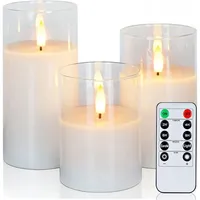 Flammenlose Led-kerzen, Klare Glaskerzen Mit Timer Und Fernbedienung, Perfekte Stumpenkerzen Für Weihnachten Und Halloween – Crezuo