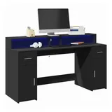 vidaXL LED-Schreibtisch Schwarz 160x55x91 cm Holzwerkstoff - Schwarz
