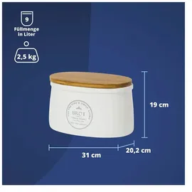 KHG Aufbewahrungsdose Brot weiß 20,2 x 19 cm