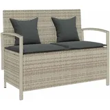 Gartenbank Mit Stauraum Und Kissen Hellgrau Poly Rattan