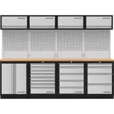 Kraftwerk Mobilio 4er Kombi, 4x Oberschrank, Lochwand, Buche