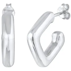 Elli PREMIUM Ohrringe Creolen Stecker Viereck Quadrat 925 Silber OneSize Damen 