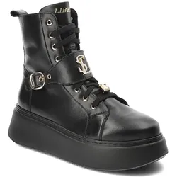 Schwarze Sneakers Libero Gefütterte Damenschuhe, 39