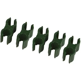WINDHAGER Stabverbinder-Clip 360°, Multifunktionsclip, Pflanzstabbefestigung, Stabverbindung für Pflanzen, Clip für Pflanzen Sicherung, 16mm, 5 Stück, grün