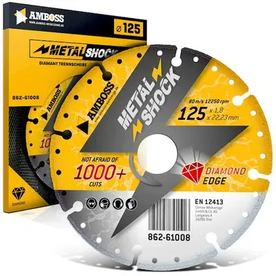 1x  Metal Shock 1000+ - Diamant Trennscheibe 125 x 1,8 x 22,23 mm | Amboss Metal Shock