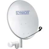 Schwaiger Sat-Spiegel 60cm hellgrau + Twin LNB