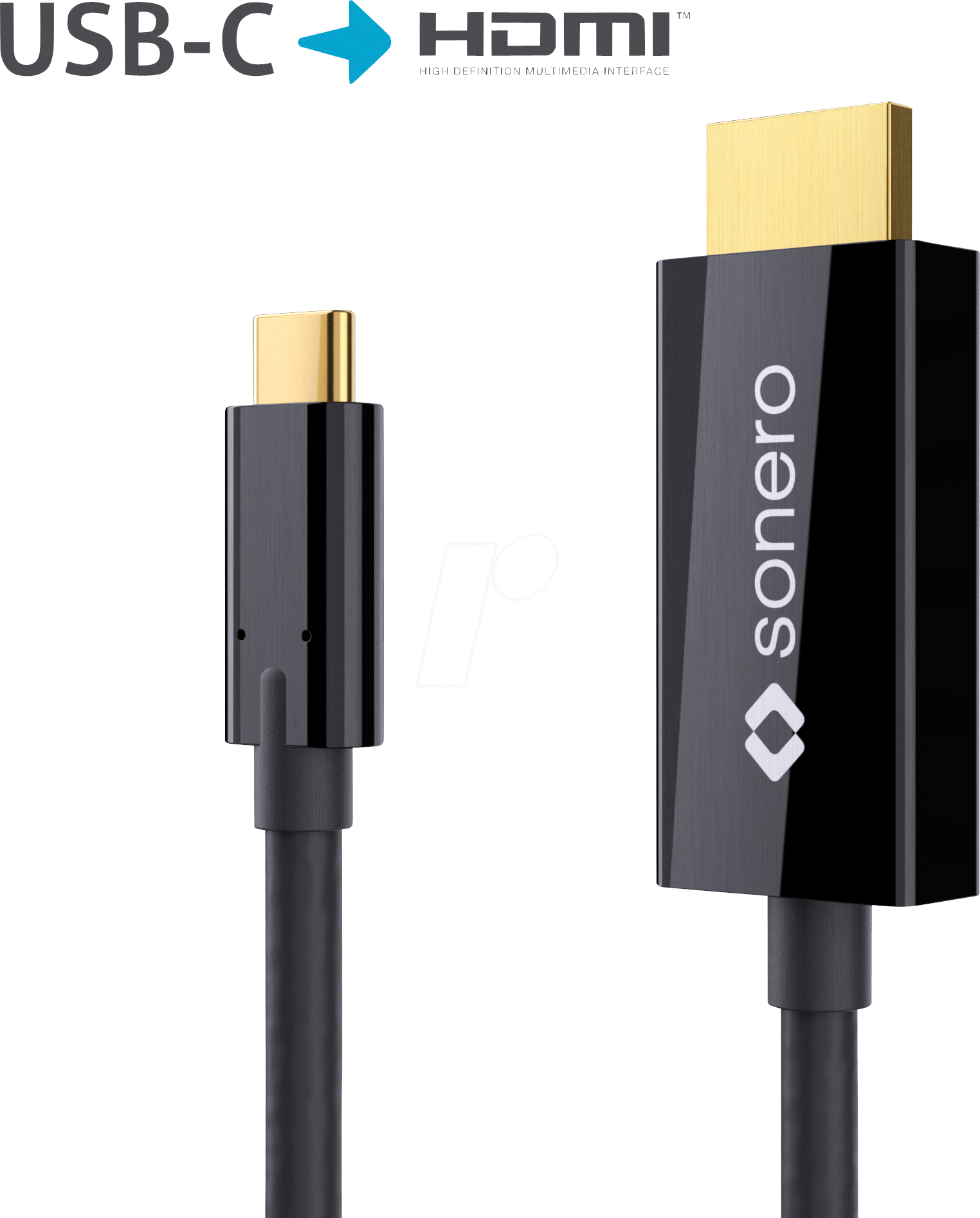 SON X-UCC010-015 - USB C Stecker auf HDMI Kabel, DP Mode, 4K60 , 1,5 m, schwarz