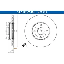ATE Bremsscheibe ATE 24.0122-0318.1