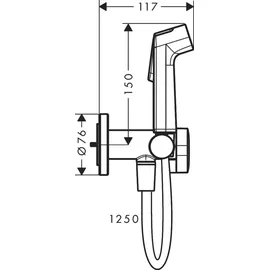 Hansgrohe Bidette Handbrause S EcoSmart für Warmwasser mit Brausehalter und Brauseschlauch 125 cm, Brushed Bronze